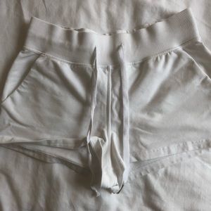 White cotton lululemon shorts